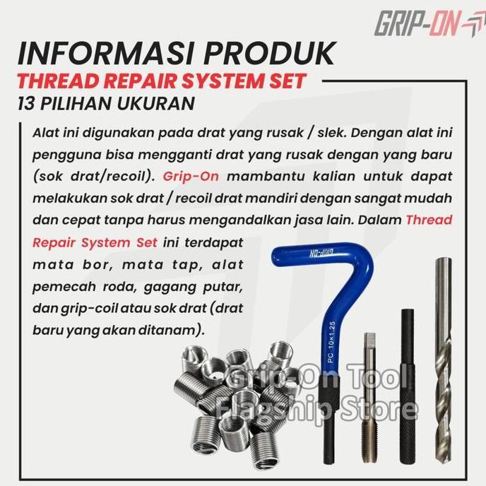 Tools- Grip-On Thread Repair System Set Coil Thread Repair Kit