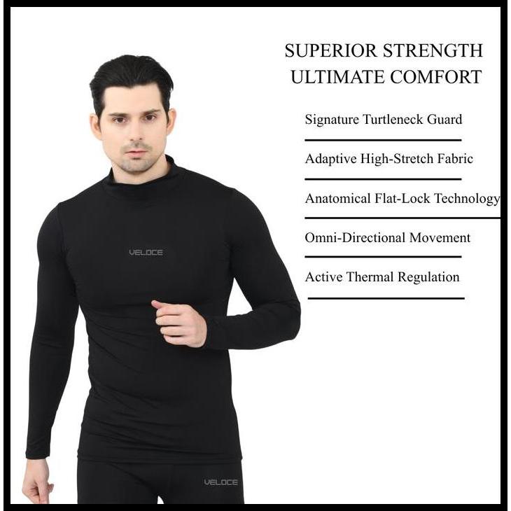 Best Seller Baselayer Manset Olahraga Pria Original Veloce Wearsport/ Top Set Baselayer Manset Kompr