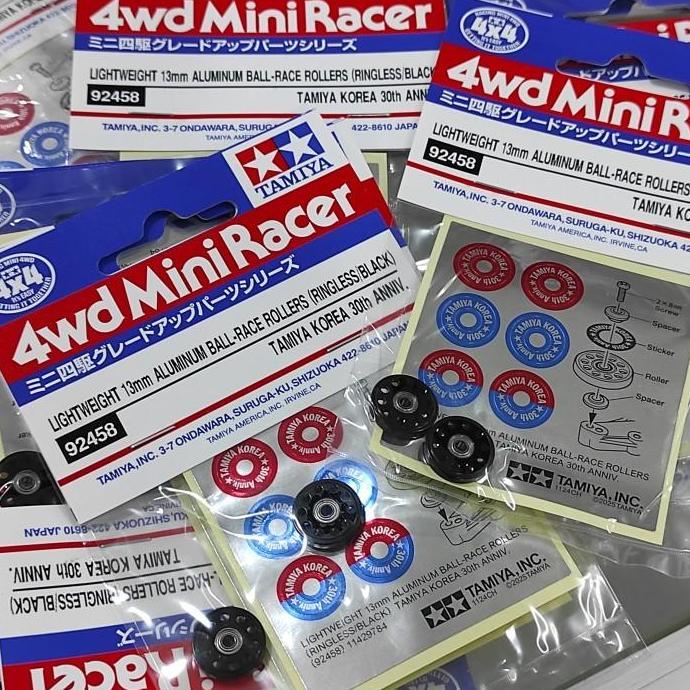 Promo Tamiya Lightweight 13mm Alumunium Rollers Ringless Black - 92458 Diskon