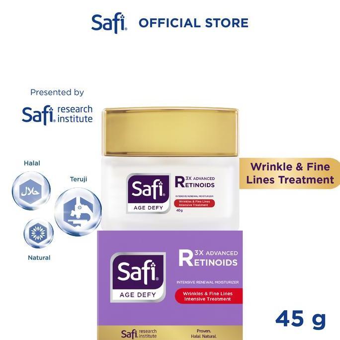 [Paket Serum + Pelembap] Safi Age Defy 3X Advanced Retinoid - Youthful Renewal Ampoule 20Ml + Intens