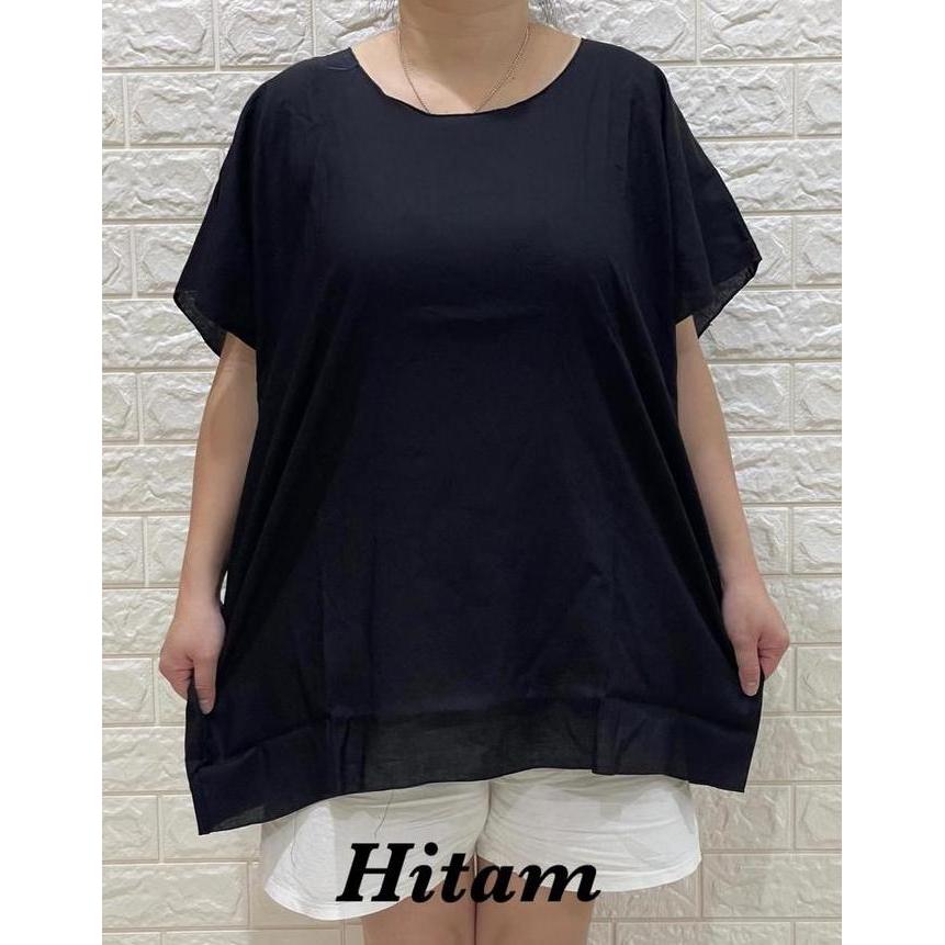 Girly- Baju Blus Bali Polos Jumbo Wanita Fit To 4Xl Max 100Kg Rayon Premium Kaos Atasan Tipis Adem H