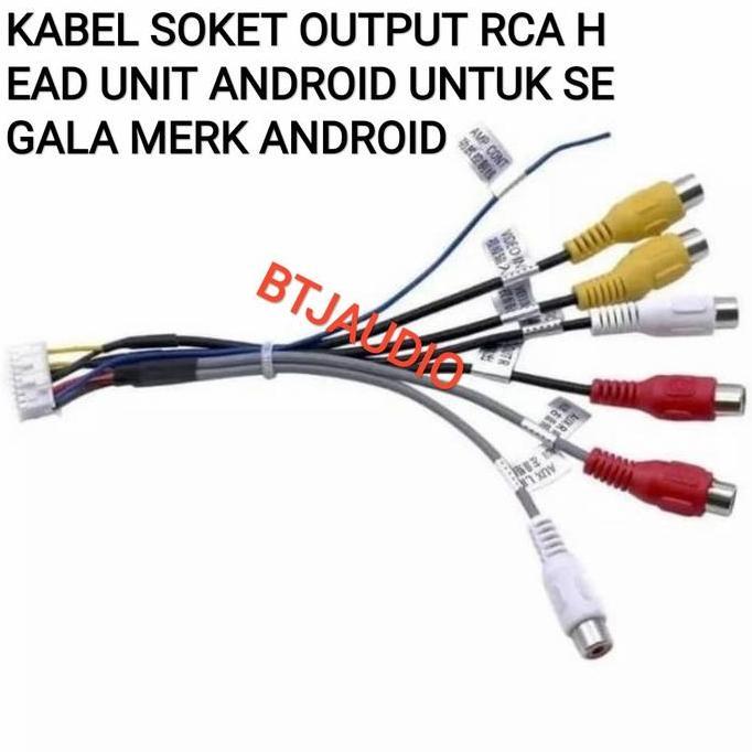 BEBAS ONGKIR - SOKET OUTPUT RCA HEAD UNIT ANDROID UNIVERSAL UNTUK SEGALA MERK ANDROID