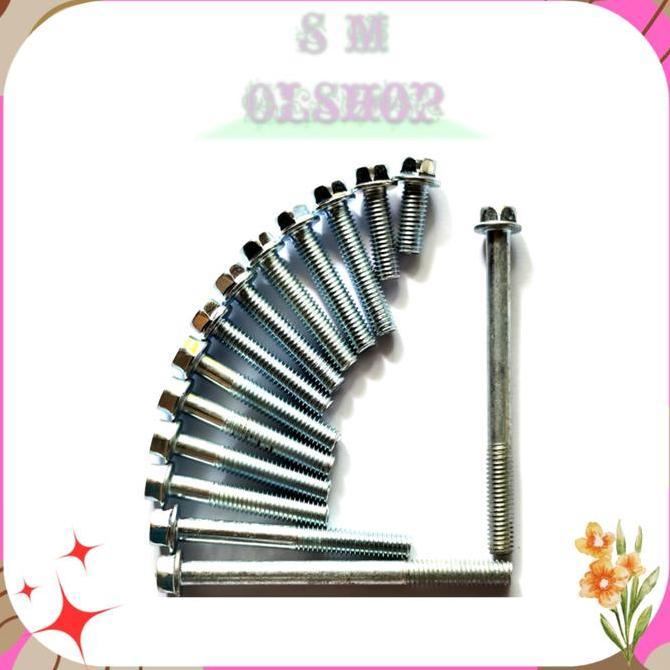 DR134 - 1 SET BAUT BLOK MESIN MOTOR SUZUKI SHOGUN BAUT BAUT BLOK MESIN  KANAN KIRI MOTOR SUZUKI SHOG