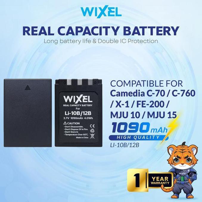 WIXEL BATERAI KAMERA LI-10B / LI-12B FOR OLYMPUS CAMEDIA C-70 C-7000 C-760 C-765 C-770 D-590 X-1 X-2
