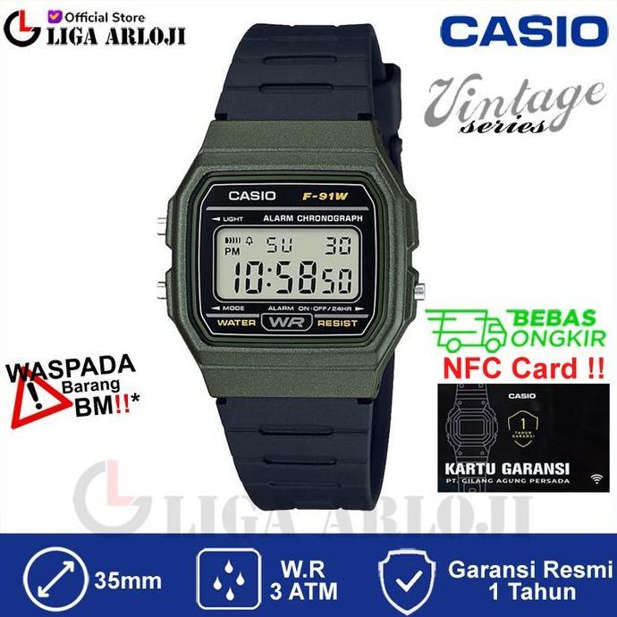 Watch- Casio F-91Wm-3Adf - Jam Tangan Unisex Pria Nita F91W F91Wm F-91Wm-3A