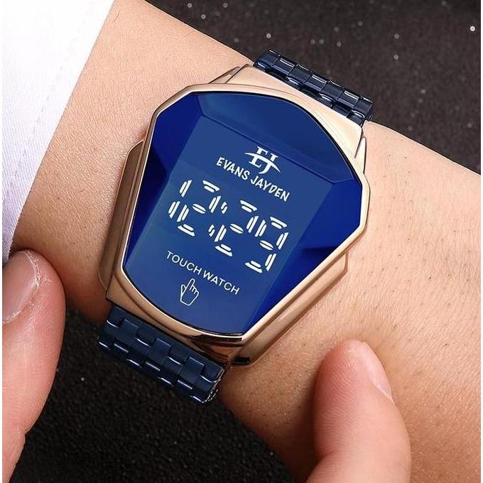 Watch- Evans Jayden Jam Tangan Pria 9953 Rantai Stainless Steel Dital Touch Screen Sapphire Glass Te