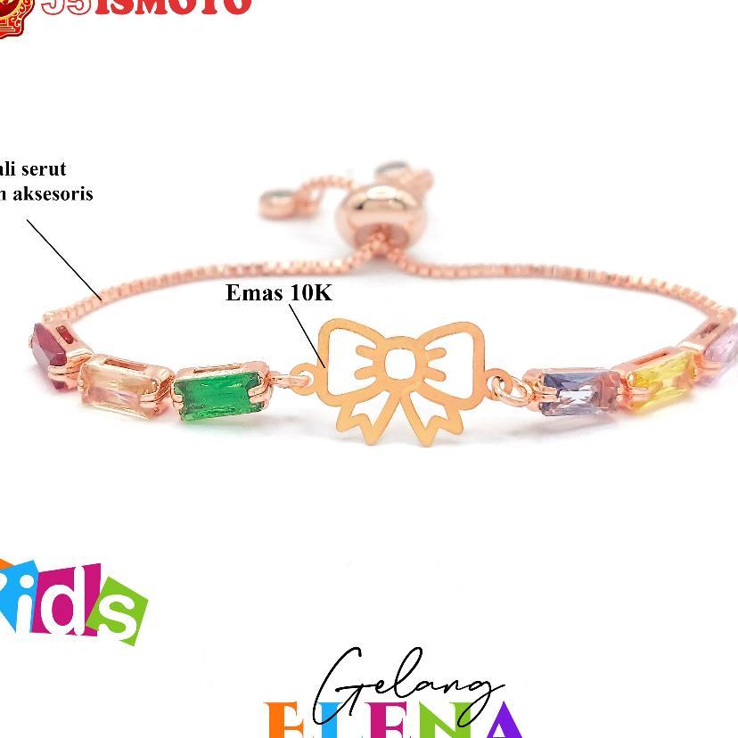 Gelang Anak Tali Serut Kombinasi Emas Mas 10K Asli Elena J5 Ismoyo