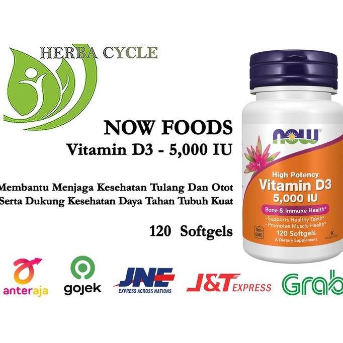 Now D3 5000 120 Softgel Now Food Vitamin D3 5000 Vit D3 5000 Ori Usa
