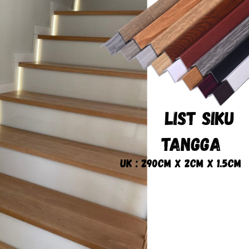 NEW -LIST WPC/LIST SIKU TANGGA PVC UK 290 CM DEKORASI RUMAH & DEKORASI TANGGA LIST SIKU SERBAGUNA