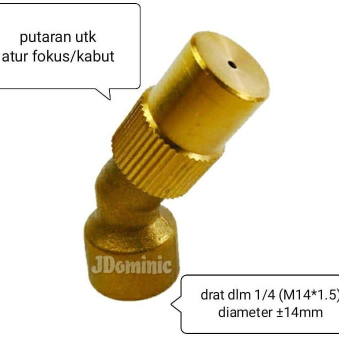 BRASS NOZZLE - CUCI AC SEMPROT HAMA JET CLEANER KEPALA POMPA DC 12VOLT