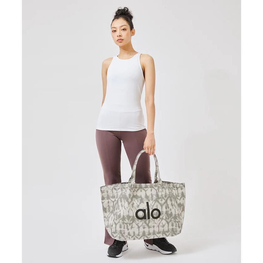 Alo Yoga Large Tie Dye Canvas Shopper Tote/Tas Belanja Ikonik Asli Alo Yoga/Untuk Kebugaran Dan Perj