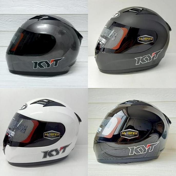 Metz- Kyt R10 Solid Black Doff Black White Gunmate Kyt R-10 Black Doff Smoke Visor Kyt