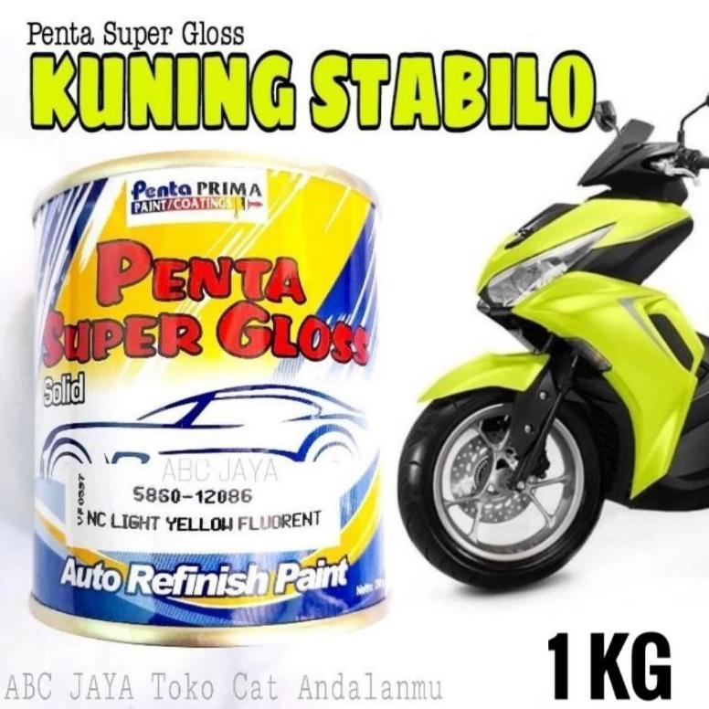 Cat Penta Super Gloss 1Kg Light Yellow Flourent 5860-12086 Kuning Stabilo Stabillo Yellow Stabilo So