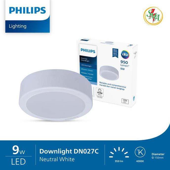 Lampu Downlight Philips DN027C Led 9 Watt Outbow Bulat Diskon