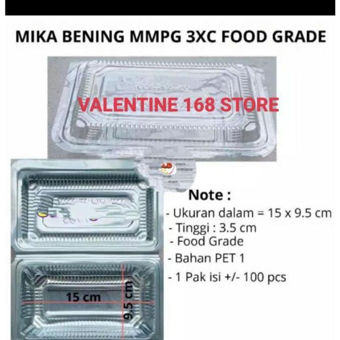 mika plastik bening 3c/3xc tempat kue puding makanan nasi mie goreng