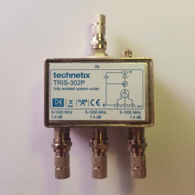 Moc- Spliter Antena Tv Cabang 3 Y Splitter Snal + Drat Connector Compre