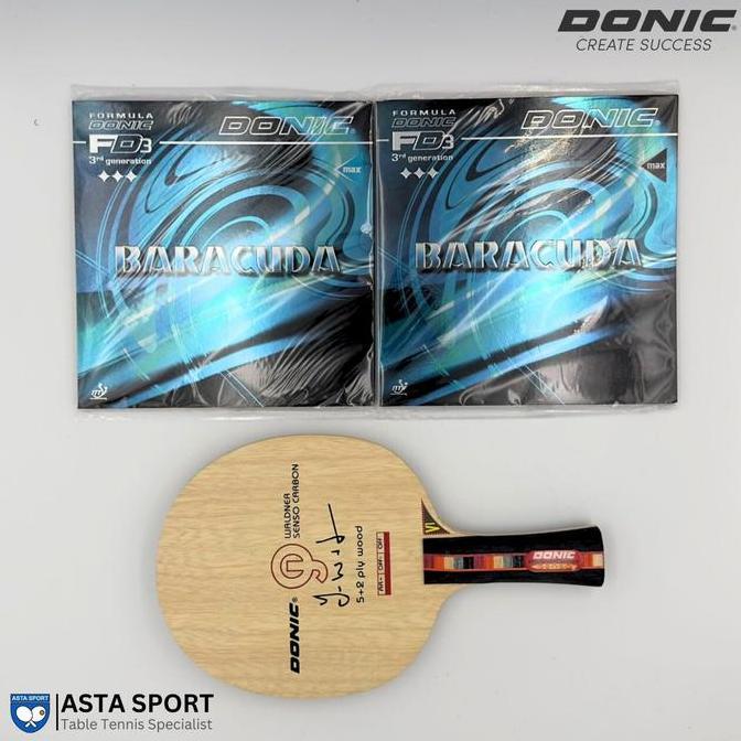 Bat Tenis Meja Donic Waldner Senso Carbon Offensive + Baracuda set