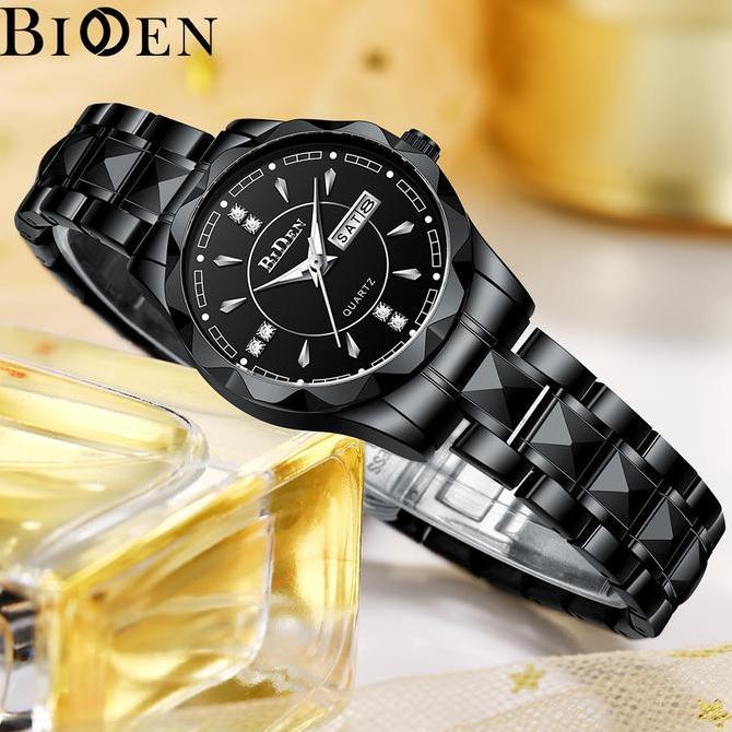 Clock- Biden Jam Tangan Nita Anti Air Stainless Steel Kalender Kuarsa Jam Tangan Cewek Yns001-W