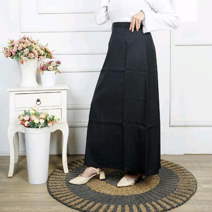 ROK KERJA MODEL A BAHAN KANTORAN / ROK GURU A line / ROK MAKSI / ROK FORMAL Wanita Karet Panjang Max