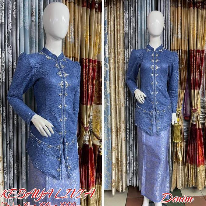 KEBAYA LIVIA PAYET MUTIARA BUSUI SET SONGKET LILIT / KEBAYA BRUKAT KEKINIAN PESTA / KEBAYA WISUDA TE
