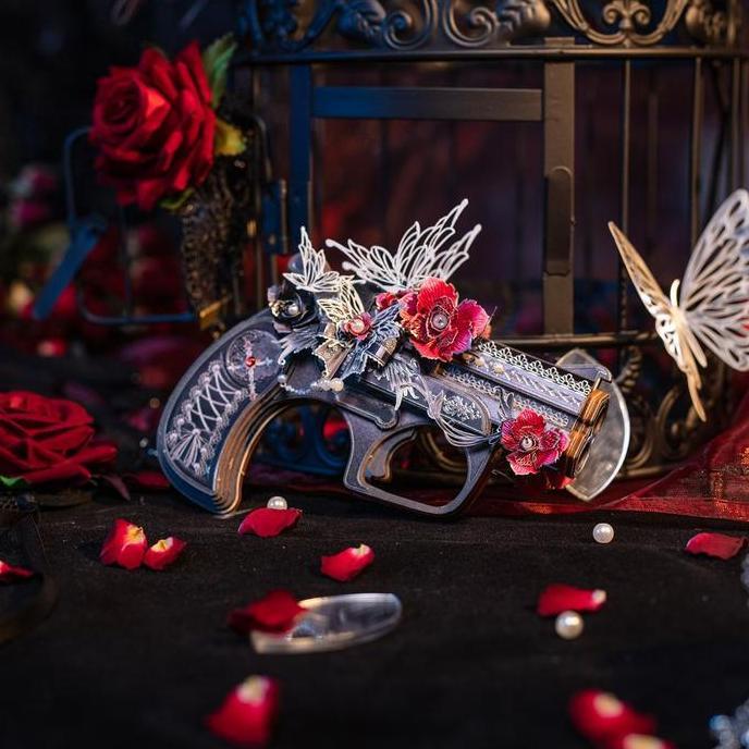 [vy] MOGADA - MY-N019 Mainan Puzzle 3D Metal Rose Of The Night Edukasi DIY Kayu Logam Warna Derringe