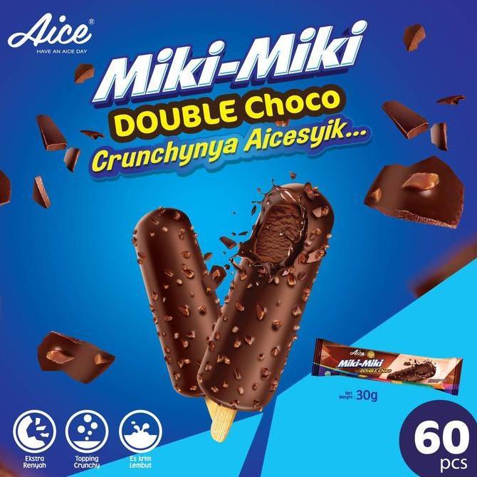 Kliolangpara - Aice Miki Miki Doble Choho Ice Cream 1 Karton = Isi 60 Pcs Es Krim