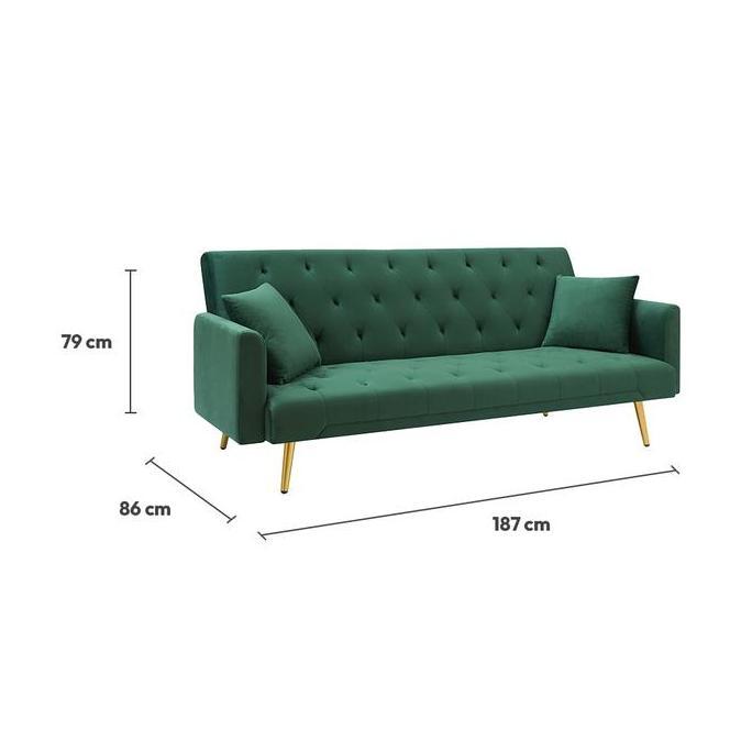 Informa Raya Sofa Bed Fabric Velvet - Hijau Sofa Lipat Tempat Tidur Lipat Sofa Minimalis Sofa Santai