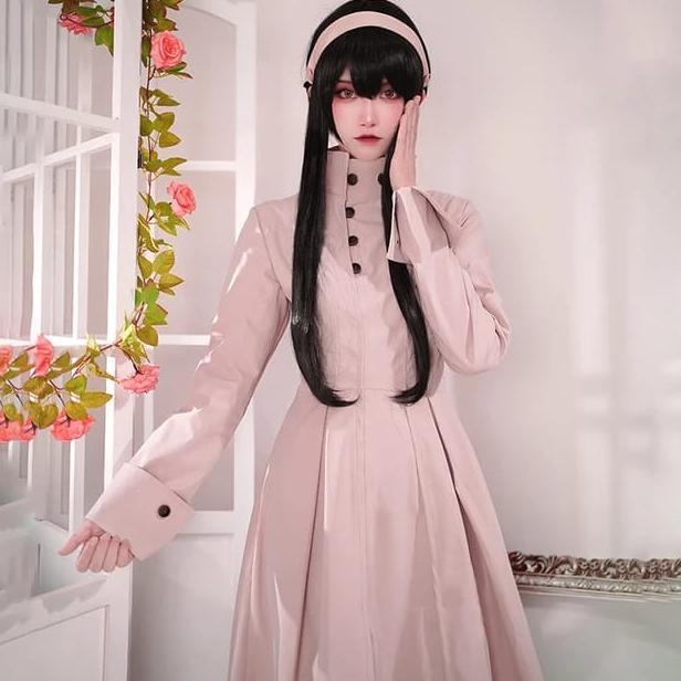 (PDS) KOSTUM COSPLAY YOR FORGER GAUN PINK SPY X FAMILY Diskon