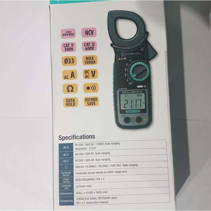 Tron- Tang Ampere/ Dital Clamp Meter Kytsu 2117R / Kew2117R / Kew 2117