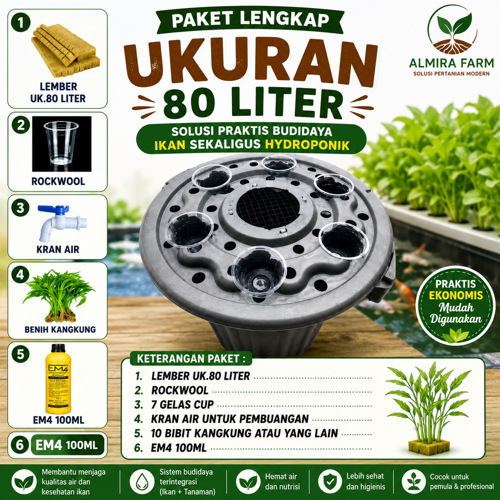 Paket Budikdamber Ember Budidaya Ikan Lele Nila Gurame PLUS EM4 PERIKANAN