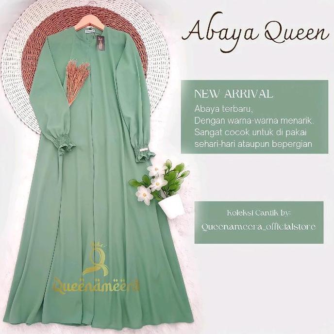Dress- Abaya Queen Set Hijab Segi Empat Syar'I 130130 Bahan Wolfis  Gamis  Dress Cantik  Muslim Syar