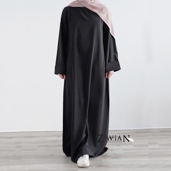 Dress- Zavian Abaya Polos Nita Tarim Arabic Simple Elegan Wolpis Ukuran S M L Xl Xxl / Gamis Abaya N
