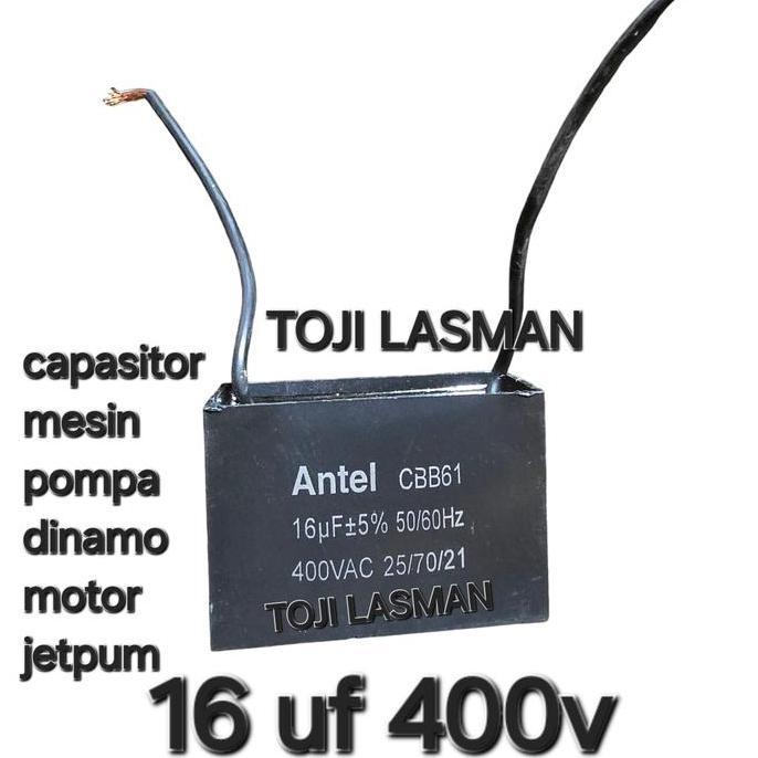 HIMAX ( 16 UF 400V ) KAPASITOR CAPASITOR SANYO POMPA MESIN DINAMO KOTAK HITAM SEGI 16UF 16 UF MIKRO 