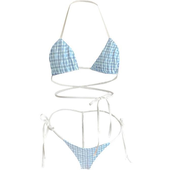 DV222 >> Lingerie Wanita Set Transparan Motif Tali Bra G String Bikin Malan B022 Tidur BH