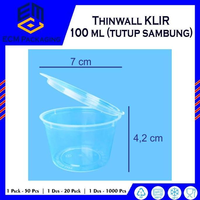 THINWALL KLIR CUP 100ML 25PCS | THINWALL CUP PUDING 100ML