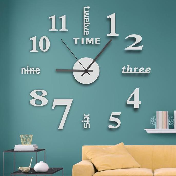 Jam Dinding Besar Tempel Aesthetic Detik Silent Anti Air DIY Giant Clock Quartz 90-100 cm High Quali