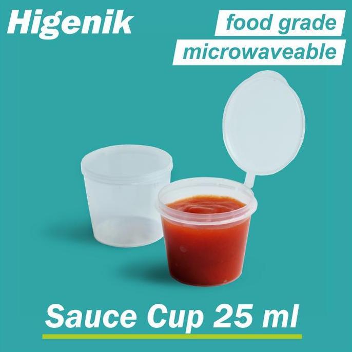 Cup Sauce 25 ml Dengan Tutup / Cup Saos Sambal Tempat Saus / Cup Slime