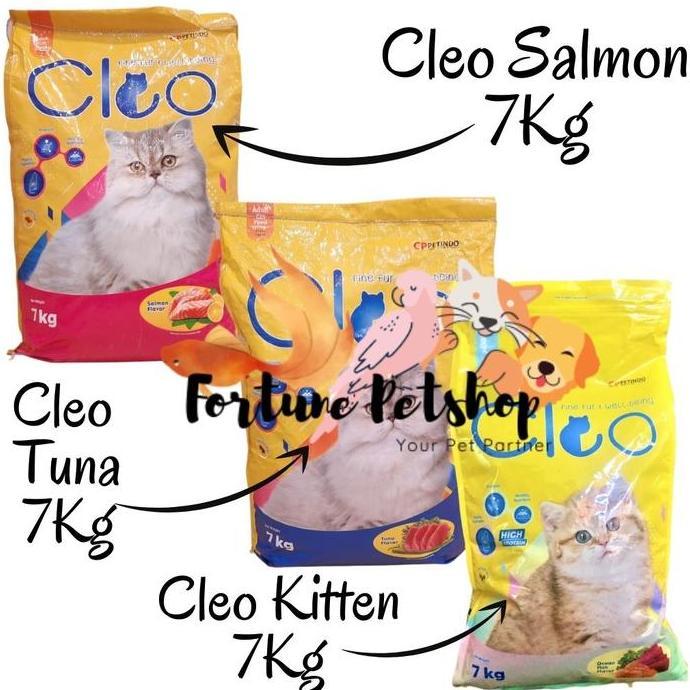 BEBAS ONGKIR - Makanan Kucing Cleo kitten / Cleo adult tuna / Cleo adult salmon 7Kg