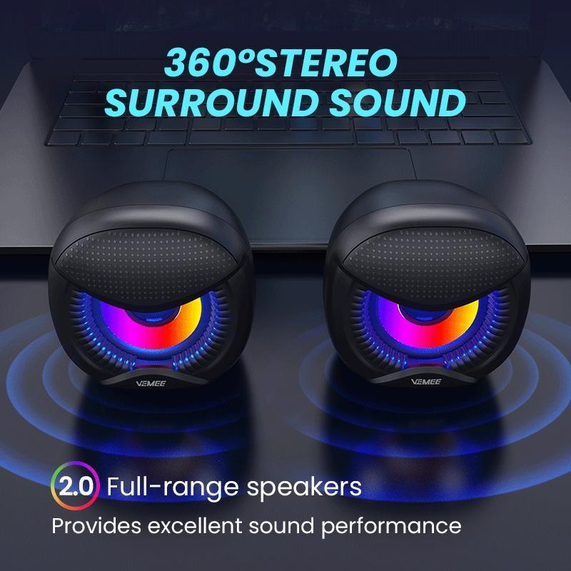 Veemee Vmcs20 Speaker Multimedia Led Rgb Kompatibel Pc Laptop Tv Suara Bagus