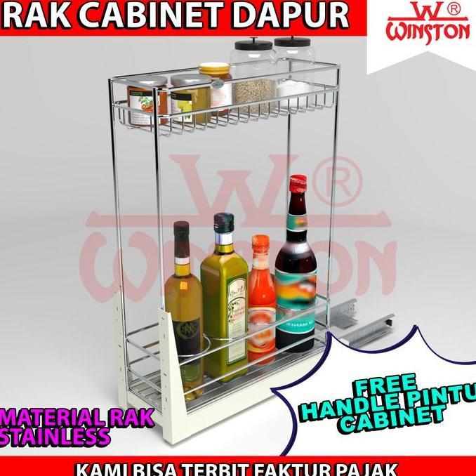 PROMO SPECIAL  Rak Piring Botol Gelas Stainless Winston WW 023G for Kitchen Cabinet (free handle)