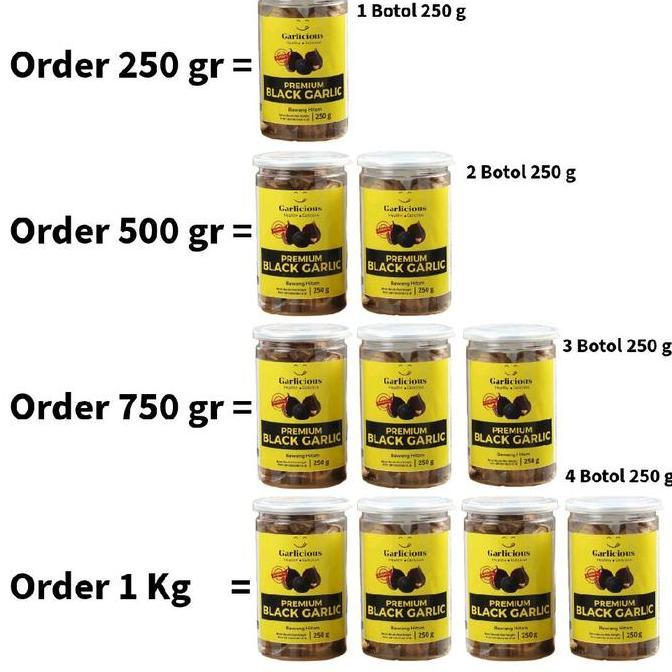 Black Garlic Garlicious Bawang Hitam Tunggal/Lanang 1kg 1000g 500g