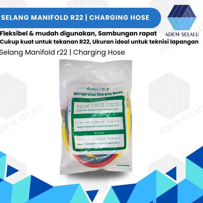 Arref - Selang Manifold R22 R134A R407C R404A | Charging Hose R134A R407C R404A