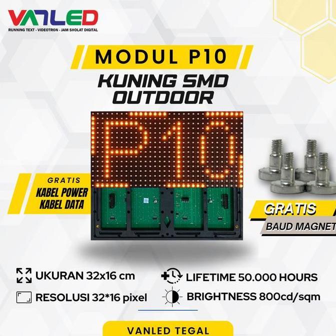 Modul Running Text P10 Outdoor smd Kuning