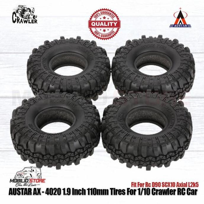 Ban Austar AX-4020 Tires 1.9" 4 Pcs for 1/10 RC Crawler Car Adventure