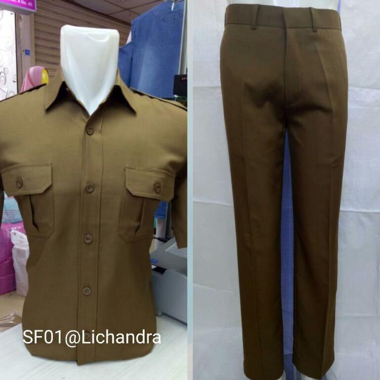 Terlaris Lichandra Baju Kerja Pemda Pria/Stelan Blazer Celana Pemda Khaki/Baju Kerja Pemda Kantong D