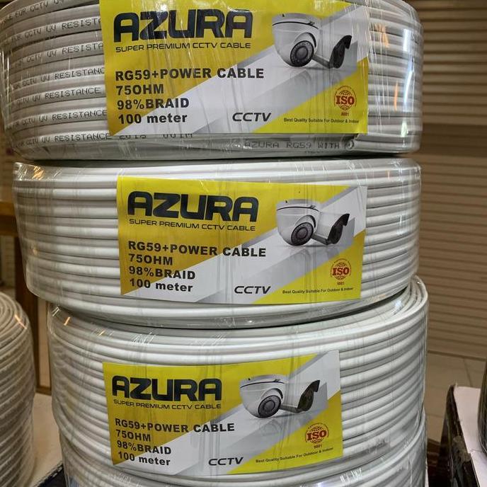 * Kabel Cctv Rg 59+ Power Azura 100 Meter *