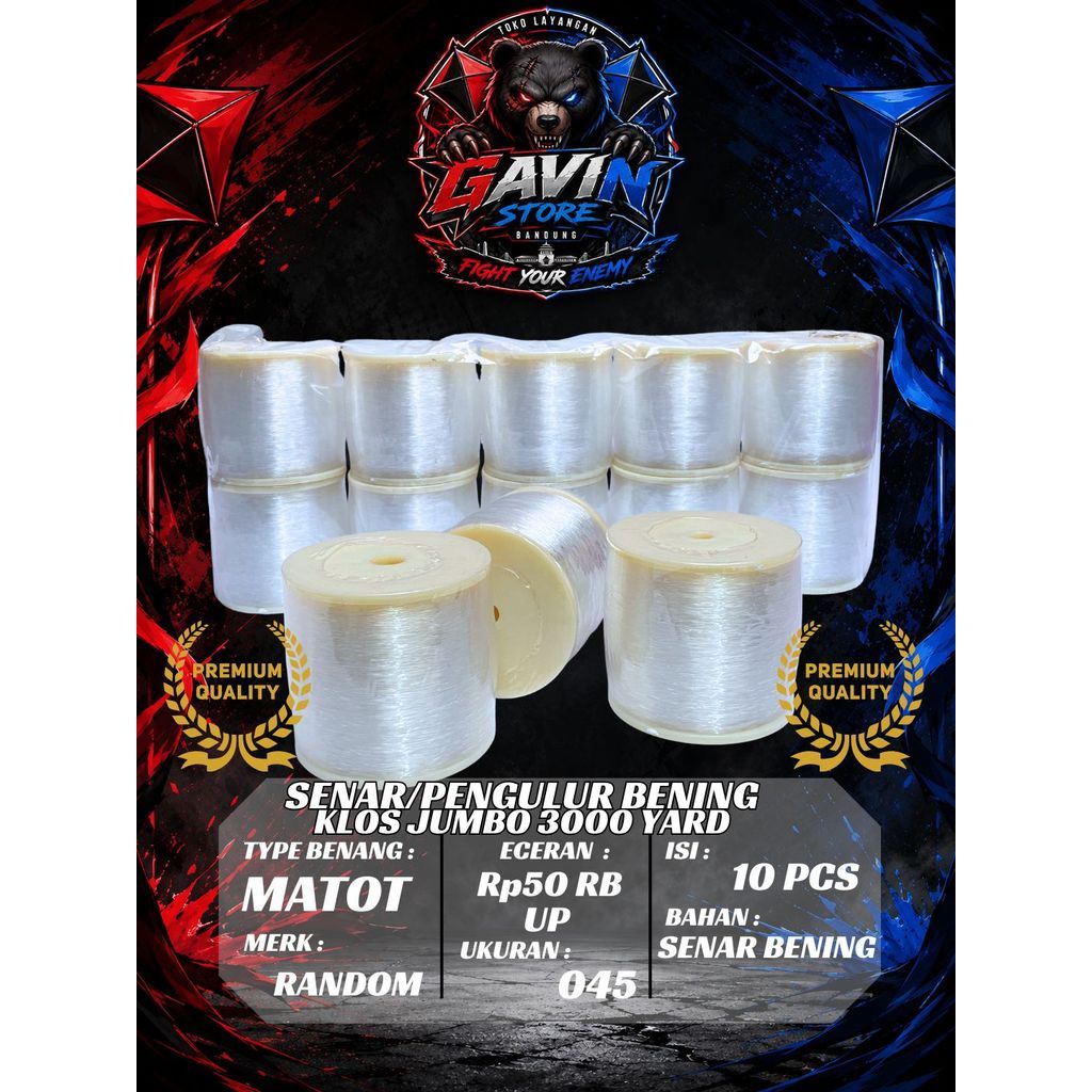 SENAR MATOT WARNA BENING KLOS JUMBO 3000 YARD 040/045