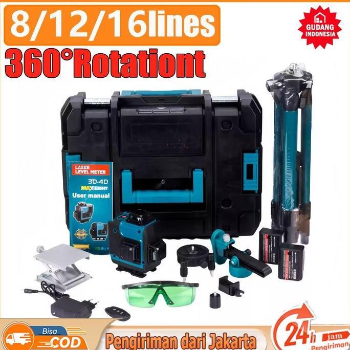 Waterpass laser multifungsi 8 line 59000MAH laser tukang bangunan 12 line laser level 16 line