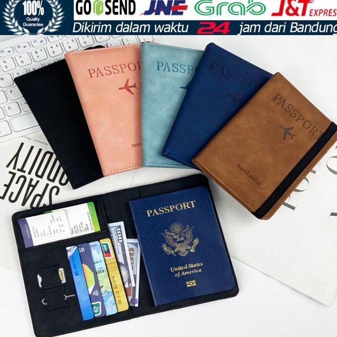 VENOMDRUMB Dompet Paspor Kulit Travel Couple Dompet Passport Holder Cover Leather