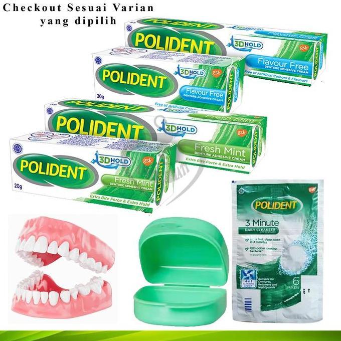 hogiseller - polident 20 gr all variam cleanser lem gigi tempat gigi palsu original